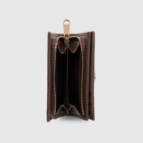 Ophidia small wallet - beige and brown GG Supreme