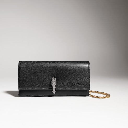 Dionysus wallet on chain - black leather