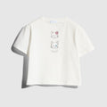 Children's cotton T-shirt with print - white