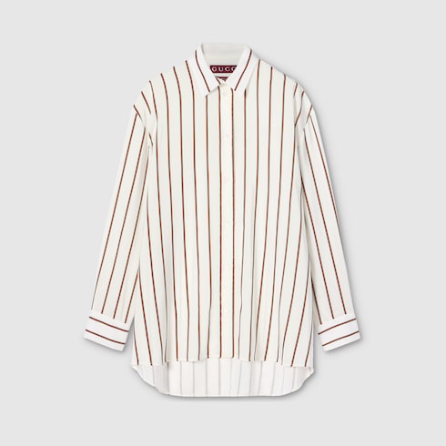 Web silk jacquard shirt - white