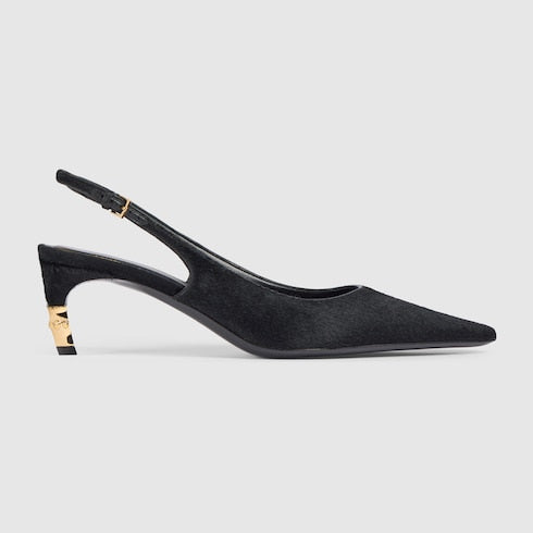 Women's Castello slingback - black calf hair