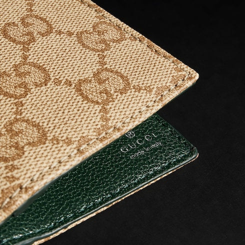 Gucci Essence Classic card case - sand and brown GG canvas