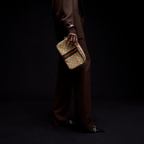 Gucci Essence Classic small crossbody bag - sand and brown GG canvas