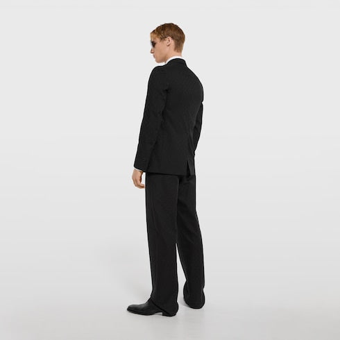 Double-breasted GG wool jacket - black