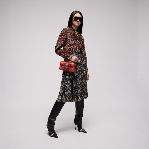 GG Marmont python small shoulder bag - deep red
