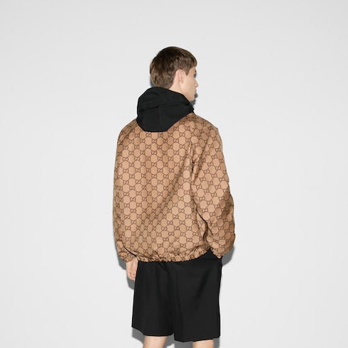 Reversible GG canvas jacket - black