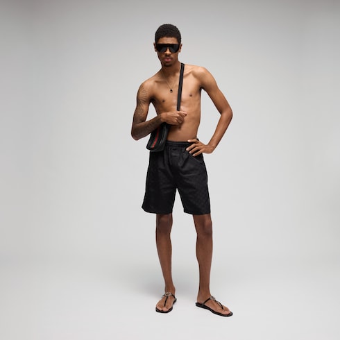 Men's thong sandal - black leather
