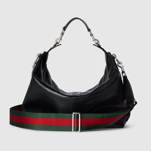 Brera medium crossbody bag - black leather