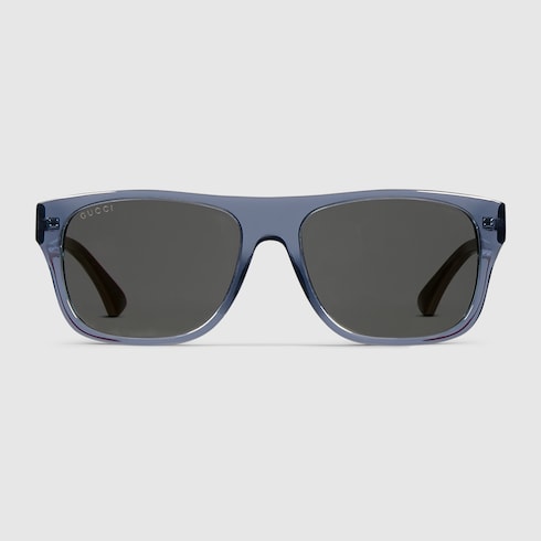 Square frame sunglasses - transparent blue