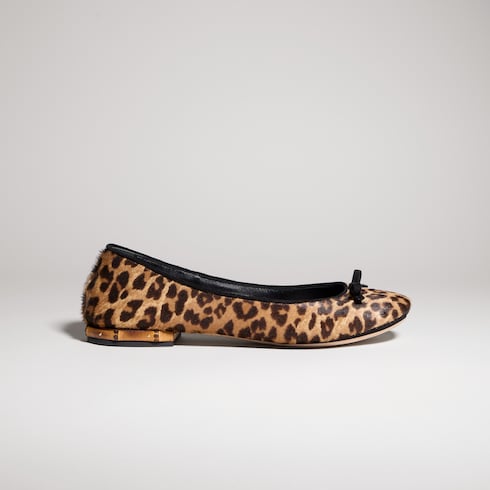Women's ballerina with bamboo - brown and black