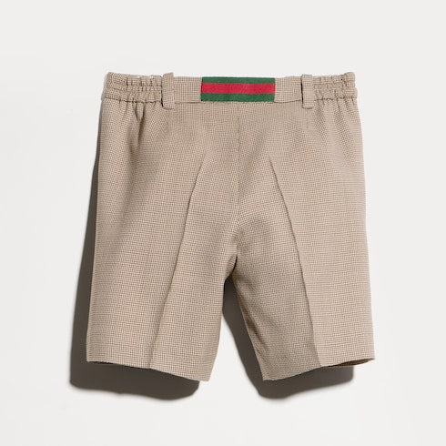 Baby chevron wool shorts - brown and cream