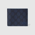 Dusty blue interior GG bi-fold wallet - dark blue GG Supreme