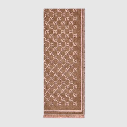 GG wool scarf - brown