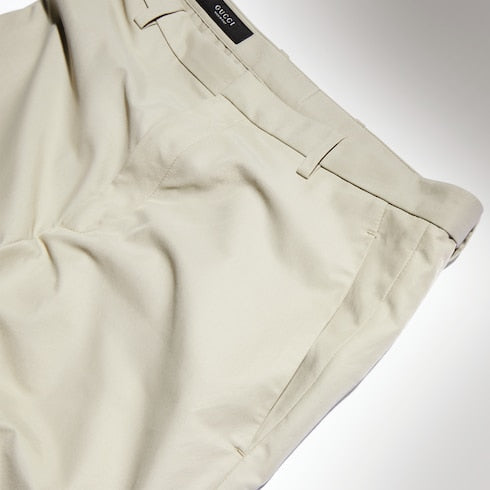 Lightweight cotton nylon twill pants - beige