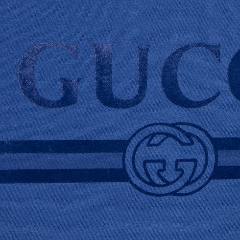 Children's cotton T-shirt with print - blue