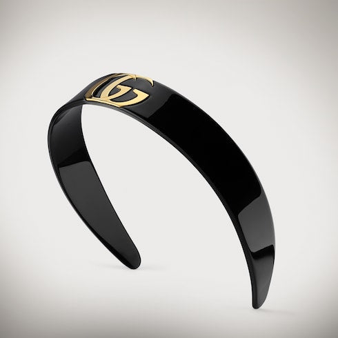 Hair band with Double G - black resin