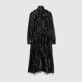 Pinstripe silk organza chemisier dress - black and silver