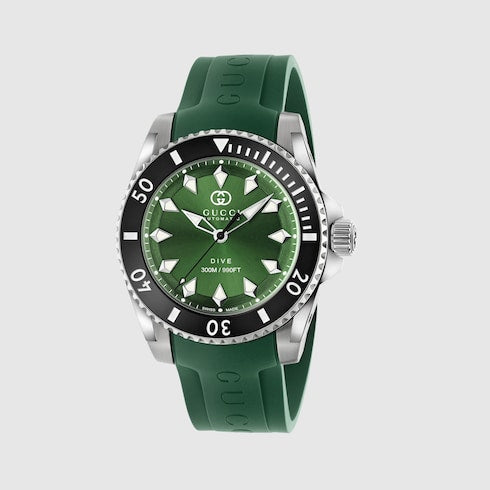 Gucci Dive watch, 40mm - green rubber