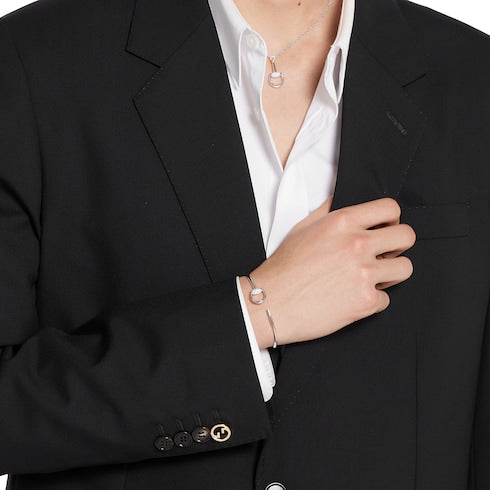 Gucci Horsebit diamond 18k bangle bracelet - 18k white gold