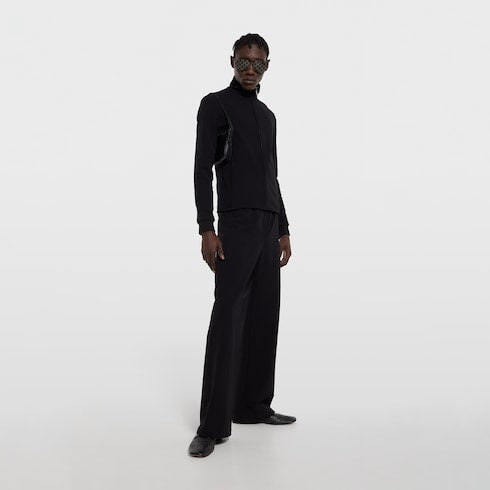 Stretch nylon sportswear pants - black