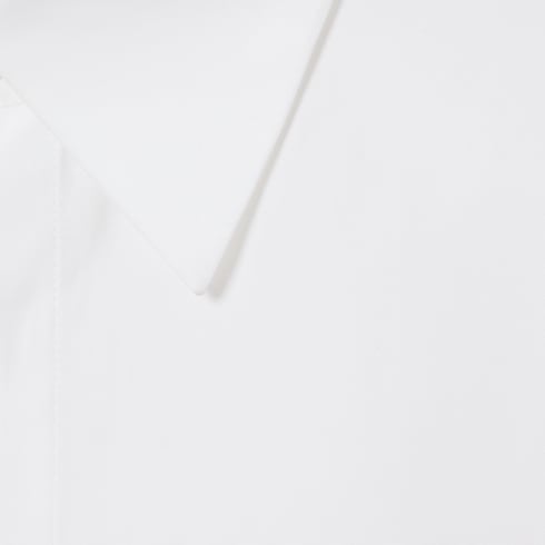 Cotton poplin shirt with embroidery - white