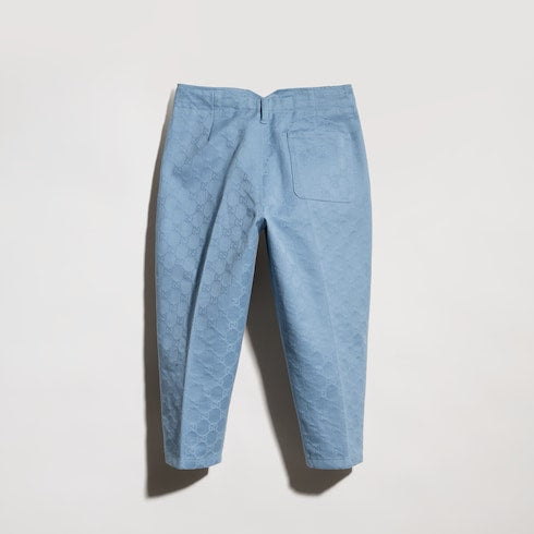 Children's GG gabardine pants - light blue