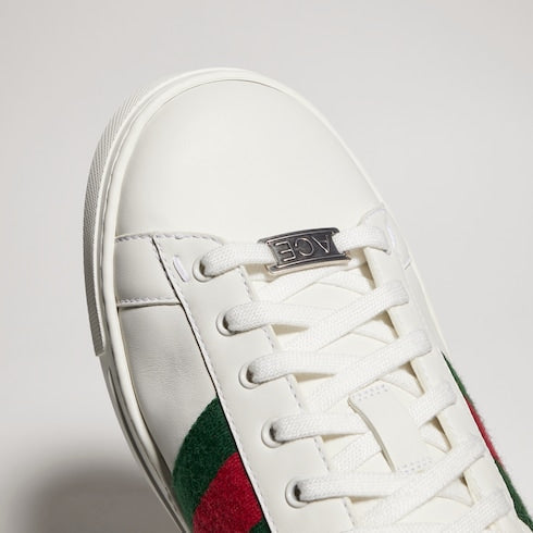 Men's Gucci Ace sneaker with Web - white leather