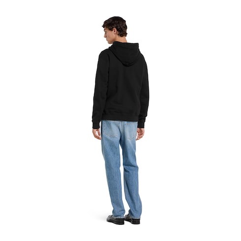 Cotton jersey sweatshirt with print - black
