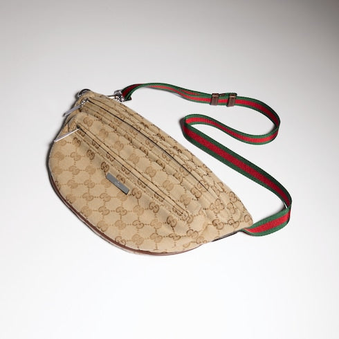 Gucci Tag small crossbody bag - sand and brown GG canvas