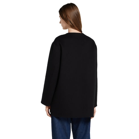 Reversible wool silk jacket - black and grey