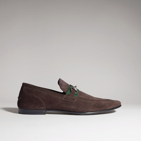 Men's Gucci Como loafer - dark brown soft suede