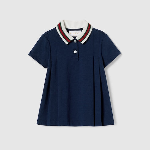 Baby cotton dress with Web - dark blue