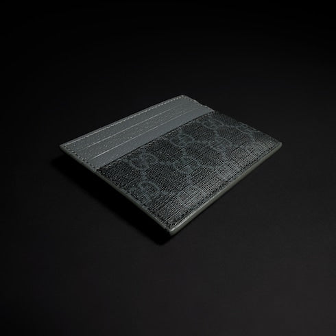 Grey trim GG card case - black GG Supreme