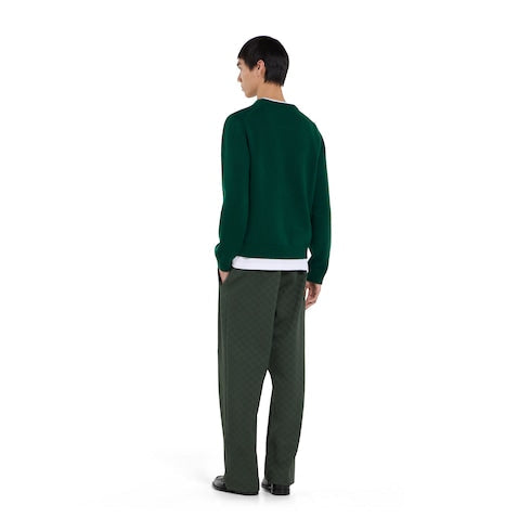 Wool sweater with Gucci intarsia - dark green