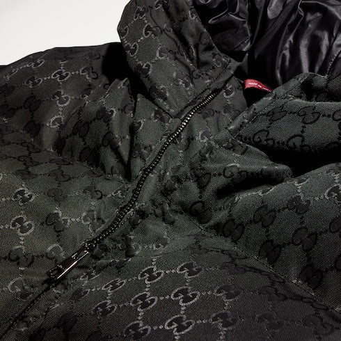 GG nylon canvas down jacket - black
