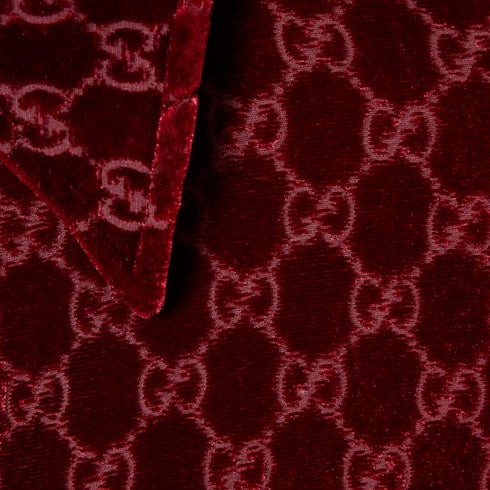 Stretch GG velvet devoré shirt - bordeaux