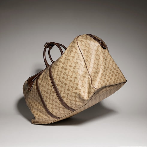 Gucci Essence Classic large duffle bag - sand and brown GG canvas