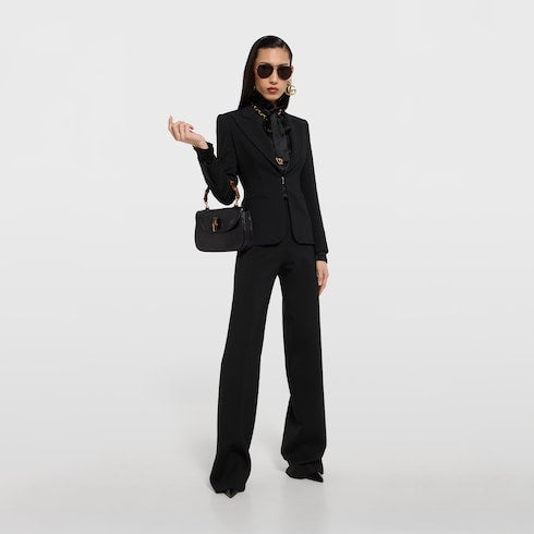 Gucci Bamboo 1947 medium bag - black hand-treated leather