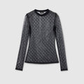 GG stretch lace T-shirt - black
