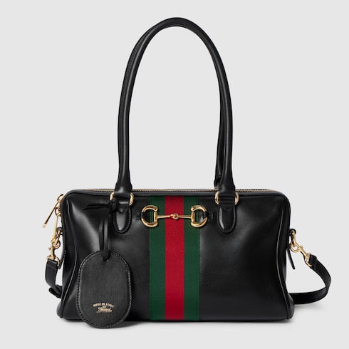 Borsetto medium boston bag - black leather