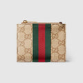 Small wallet with Web - sand and brown GG canvas