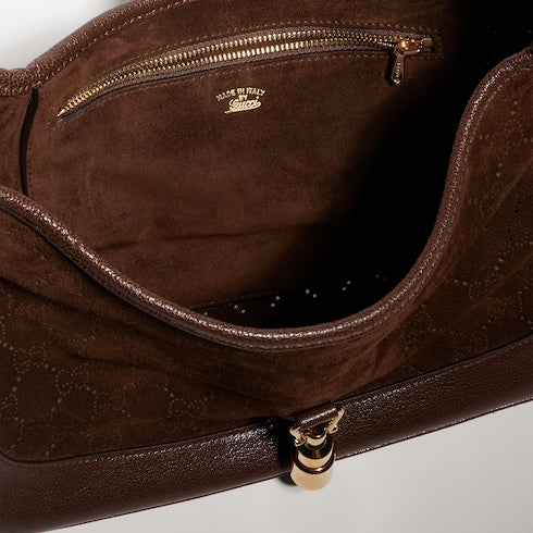 Gucci Jackie 1961 medium shoulder bag - dark brown GG suede