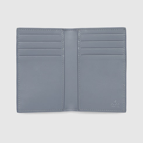 Dusty blue interior GG long card case - dark blue GG Supreme