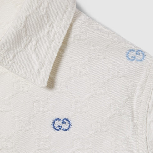 Children's GG cotton jacket - white and multicolor