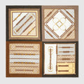 Printed silk twill carré - dark brown and beige
