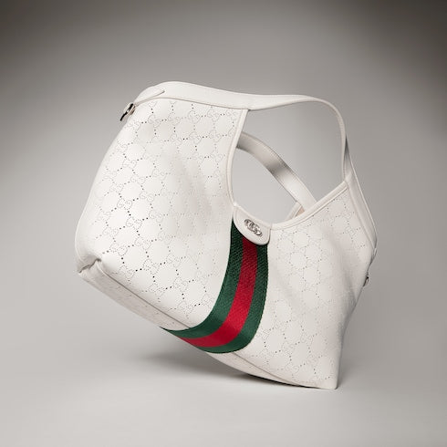 Gucci Giglio small tote bag - white GG leather