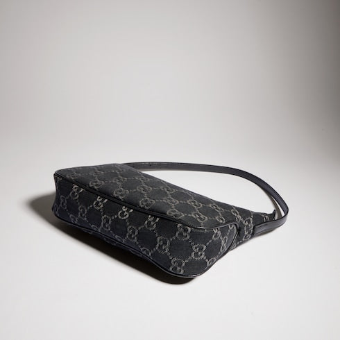 Lady Lunetta small shoulder bag - black GG denim