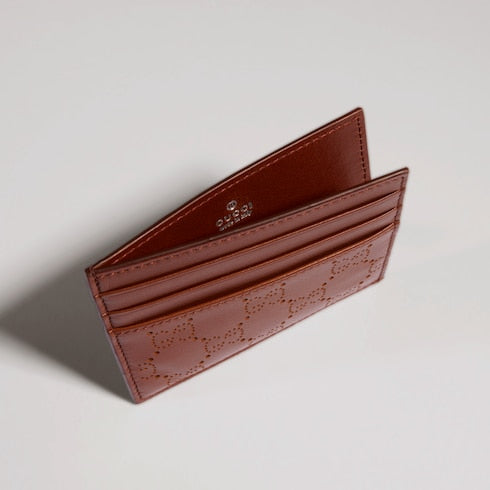 Aria card case - russet GG leather