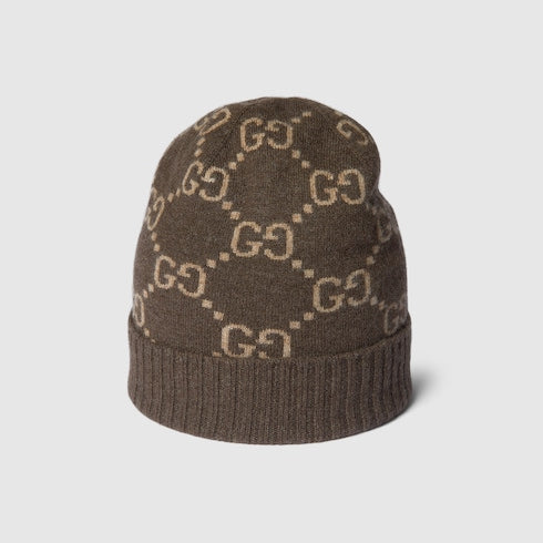 GG cashmere hat - brown and beige