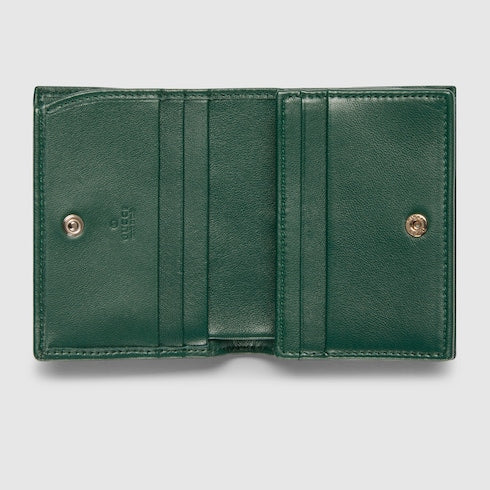 GG Marmont card case wallet - green leather